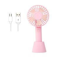Carlus USB Handheld Fan 1200mAh Rechargeable Personal Portable Noiseless Fan with Three Speeds for Outdoor/Indoor Desk Camping Sleeping Travelling (Pink)