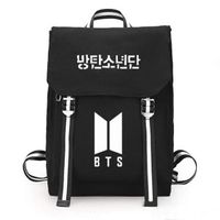 NUOFENG Kpop Cartoon BTS Backpack Bangtan Boys Satchel Schoolbag Casual Daypack Laptop Bags (Black 3)