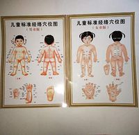 WellieSTR 2 Stlye 51×71cm/20x28inch Tuina Acupuncture Points Standard Meridian Points of Children's Wall Chart Girl/boy Acupuncture Massage Point map flipchart