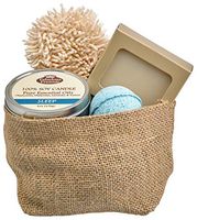 Fabulous Frannie All Natural Sleep Gift Basket Includes 4oz Soap, 2.75 Bath Bomb, 6oz Candle, and Soap Sponge