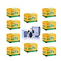 Kodak 10x Tri-X Pan 400, TX-Pan Black & White Negative Film ISO 400, 35mm Size, 36 Exposure - 10 Pack - With Pro Optic Cleaning Kit