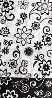 DESIGNER GUEST NAPKINS / 16 PC COUNT (Floral Black & White, Guest: 15.66 in  x  11.66 in)