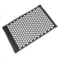 Mexidi Acupressure Mat Pillow Set Body Foot Massage Cushion Shakti Yoga Mat Muscle Relaxation, Relieve Your Stress, Back, Neck,Sciatic Pain with Carry Storage Bag (Black, Massage Mat)