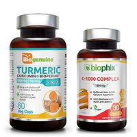*Flash Sale* Organic Turmeric Curcumin 1000 mg 60 Vcaps - Free Vitamin C-1000 - Powerful Anti-Inflammatory | Joint Health | Antioxidant Support | Immune Boost
