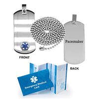 Pacemaker Medical Alert ID Dog Tag Pendant in Anodized Titanium