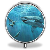 Glad grace Pill Organizer, Shark Family Pill Boxes with 3 Components for Purse