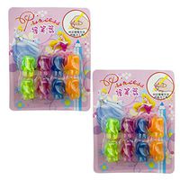 HAND 8875D 2 Packs of Princess Easy to Hold Ergonomic Pen and Pencil Grips with Soft Rubberised Texture - 16 Grips Total
