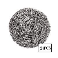 STONCEL 24Pcs Stainless Steel Scourer Dish Bowl, Cleaning Sponges Scrubbers Steel Wool Scrubber, Metal Sponge for Kitchens Cleaning Tool, Pot Scrubber for Tough Kitchen Cleaning