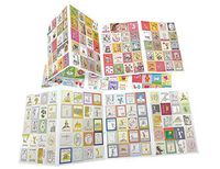 ALIMITOPIA Adhesive Sticker,12 Sheets(240pcs) Stamp Shape DIY Decorative Paper Paster Ornament Mark