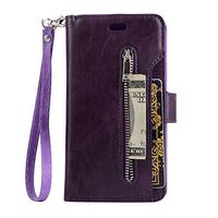 iPhone XR Case with Wallet, Vacio Flip Cover Wallet Case Card Slot Holder Anti-Scratch Soft PU Leather Cover Case Clutch with Lanyard for Apple iPhone XR (Purple)