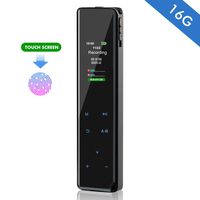 Digital Voice Recorder, MGLIMZ 16GB Touch Screen Voice Activated Recorder for Lectures/Meetings/Class, Stereo HD Audio Sound Recording Device with Dual Microphones,Mini Rechargeable Dictaphone