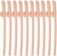 20Pcs Da.Wa Crazy Party Disposable Bachelorette Drinking Straws Bar Party Girls Night Out Decoration Birthday Supplies Funny Drinking Straws (brown)