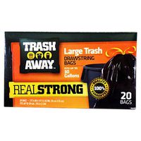 Trash Away Drawstring Trash Bags (20 Ct, 30 Gallons) - Black