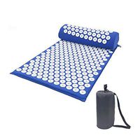 ZHLXZ Acupressure Mat and Pillow Set, Back and Neck Pain Relief, Relieves Stress, Back, Neck, and Sciatic Pain - Comes in A Carry Case for Storage and Travel for Chair, Bed, Travel,Blue
