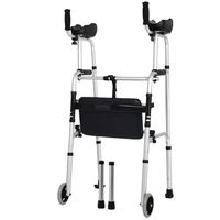 Luckya Aluminum Walker Arm Can Drag The Walker with Soft Seat Elderly Walker Non-Slip Walking Stick with Hospital