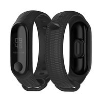 Mijobs Compatible Xiaomi Mi Band 3, Soft Silicone Replacement Bands Breathable Soft Strap Bracelet Accessories Compatible Xiaomi Mi Band 4 Smart Watch Bracelet Wristband with Clasp (Black)