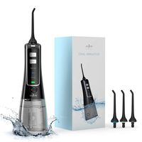 Water Dental Flosser, Anjou Cordless 10oz/300mL Professional Portable Oral Irrigator Helps Teeth Whitening, 3 Modes 4 Jet Tips, IPX7 Waterproof, Easy-to-Clean Water Reservoir, for Home and Travel