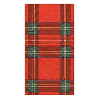 Caspari Royal Plaid Paper Guest Towel Napkins, Four Packs of 15
