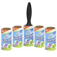 URlighting Lint Roller Pet Hair Remover Dust Cleaner Remover, 1 Durable Handle 5 Rolls with 50 Sheets, 250 Sheets Total, Perfect for Cleaning Clothes Furniture House, Cats and Dogs Fur