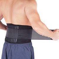 Back Support Belt for Men and Women – Adjustable Back Brace for Lumbar Support - Helps Relieve Lower Back Pain, Treat Sciatica, Scoliosis, Herniated Disc or Degenerative Disc (S/M, Black)