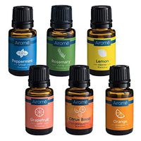 Airomé Essential Oil Energize and Uplift Bundle, Set of Six 15 ml Therapeutic Grade Essential Oils | Peppermint, Rosemary, Lemon, Grapefruit, Citrus Boost Blend, Orange