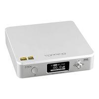 Topping D50s Hi-Res Audio DAC Bluetooth 5.0 Decoder, ES9038Q2M XMOS XU208 DSD512 PCM 32Bit / 768Khz LDAC Version OPA1612 USB/Opt/Coax Input With Remote (Silver)