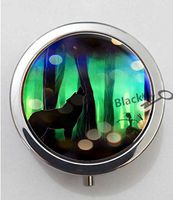 BlackKey Animal Wolf Howling Silhouette 3-Compartment Decorative Pocket Gift Box Case Organizer for Pill, Color 1 -620