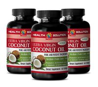 Natural Weight Loss Supplements - Extra Virgin Coconut Oil - Natural Pills for Weight Loss - 3 Bottles 180 Softgels