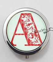 BlackKey Letter A Pattern 3-Compartment Decorative Pocket Gift Box Case Organizer for Pill, Color 1 -1084