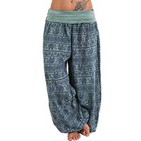 CCatyam Plus Size Pants for Women, Yoga Trousers Wide Leg Print Sexy Loose Casual Fashion Army Green
