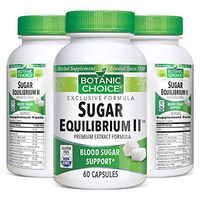 Botanic Choice Sugar Equilibrium II - Adult Daily Supplement - Supports Maintaining Blood Sugar Levels in The Normal Range Promotes Healthy Pancreatic Function 60 Capsules