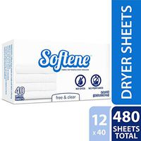 Softene Free & Clear Fabric Softener Dryer Sheets Clearance Deal (Case of 12 boxes. 40 sheets each)