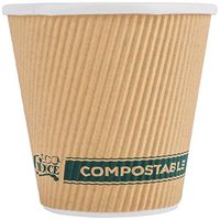 TableTop King 8 oz. Sleeveless Kraft Compostable and Biodegradable Paper Hot Squat Cup - 500/Case