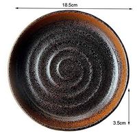 AXZHYX Bowl Japanese Creative Ceramic Sushi Dish Family Retro Dessert Plate Pasta Fruit Salad Plate Hotel Tableware Home Noodles Boiled Fish Soup Bowl (Color : Set Of2)