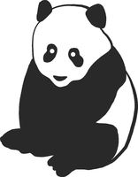 hBARSCI Panda Bear Vinyl Decal - 5 Inches - for Cars, Trucks, Windows, Laptops, Tablets, Outdoor-Grade 2.5mil Thick Vinyl - Matte Black