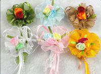 20pcs Organza Cabbage Flower Streamers The The Wedding Decoration Appliques (Mix)