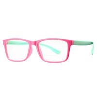 COASION Kids Blue Light Blocking Glasses Soft Square Computer Gaming Eyeglasses Frames for Girls Boys Age 2-10 (Pink)