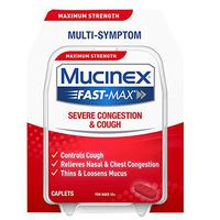 Mucinex Fast-Max Adult Severe Congestion & Cough Caplets, 20ct (3 Pack)