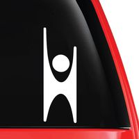 EvolveFISH Happy Humanist Decal Vinyl Car Laptop Sticker White 2" x 5"