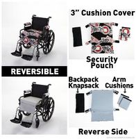 Wheelchair Solutions WSRG016 Wheelie Styles Route 66 Pattern & Grey Solid Wheelchair Cushion