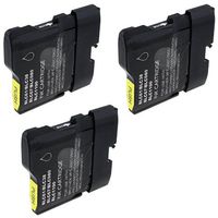 Amsahr LC61 Compatible Replacement Brother Ink Cartridges for Select Printers/Faxes - 3 Pack, Black