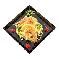 Modern Tasting Plate, Plastic Plate with Raised Sides - Great for Snacks, Side Dishes, Desserts and Appetizers - 5 Inches - Black - 100ct Box - Restaurantware