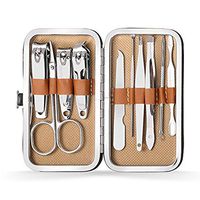 Nail Clipper Set 10 in 1 Nail File Swing Out Nail Cleaner/File - Popular Gifts for Men & Women Best Nail Care for Manicure Pedicure Home & Travel Manicure Set (Metallic)
