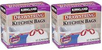 Kirkland Signature Drawstring XkYBpm Kitchen Trash Bags - 13 Gallon, 2Pack (200 Count)