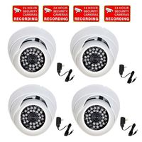 VideoSecu 4 Pack CCTV Built-in Sony CCD Effio IR Dome Security Cameras Outdoor Day Night 700TVL Infrared Vandal Proof High Resolution 3.6mm Wide Angle Lens for CCTV DVR with Power Supplies A76