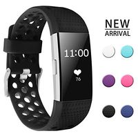 POY Replacement Bands Compatible for Fitbit Charge 2, Adjustable Breathable Wristbands with Air Holes Straps