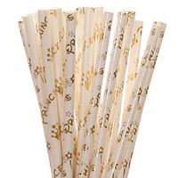 Biodegradable Paper Straws Gold Foil Princess (25)