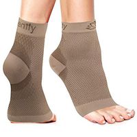 Serenily Plantar Fasciitis Socks - Toeless Socks, Arch Support Socks for Foot Pain Relief & Plantar Fasciitis. Ankle Compression Socks for Achilles Tendinitis. Foot Sleeve for Women & Men (Beige S/M)