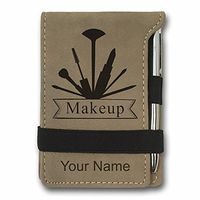 Mini Notepad, Makeup Artist, Personalized Engraving Included (Light Brown)