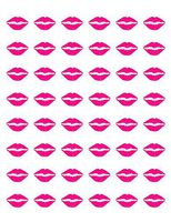 48 Hot Pink Lips Envelope Seals Labels Stickers